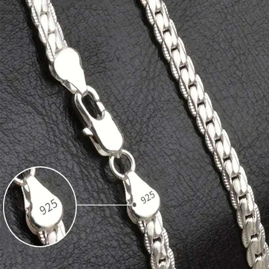 New 20-60cm Silver Color Plated Luxury Brand Design Noble 6mm Necklace Chain For Woman Men Fashion Wedding Engagement Jewelry