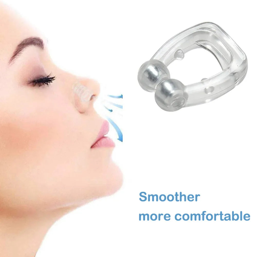 Anti Snore Stop Snoring Nose Clip Silicone Magnetic Sleep Tray Sleeping Aid Apnea Guard Night Device with Case Anti