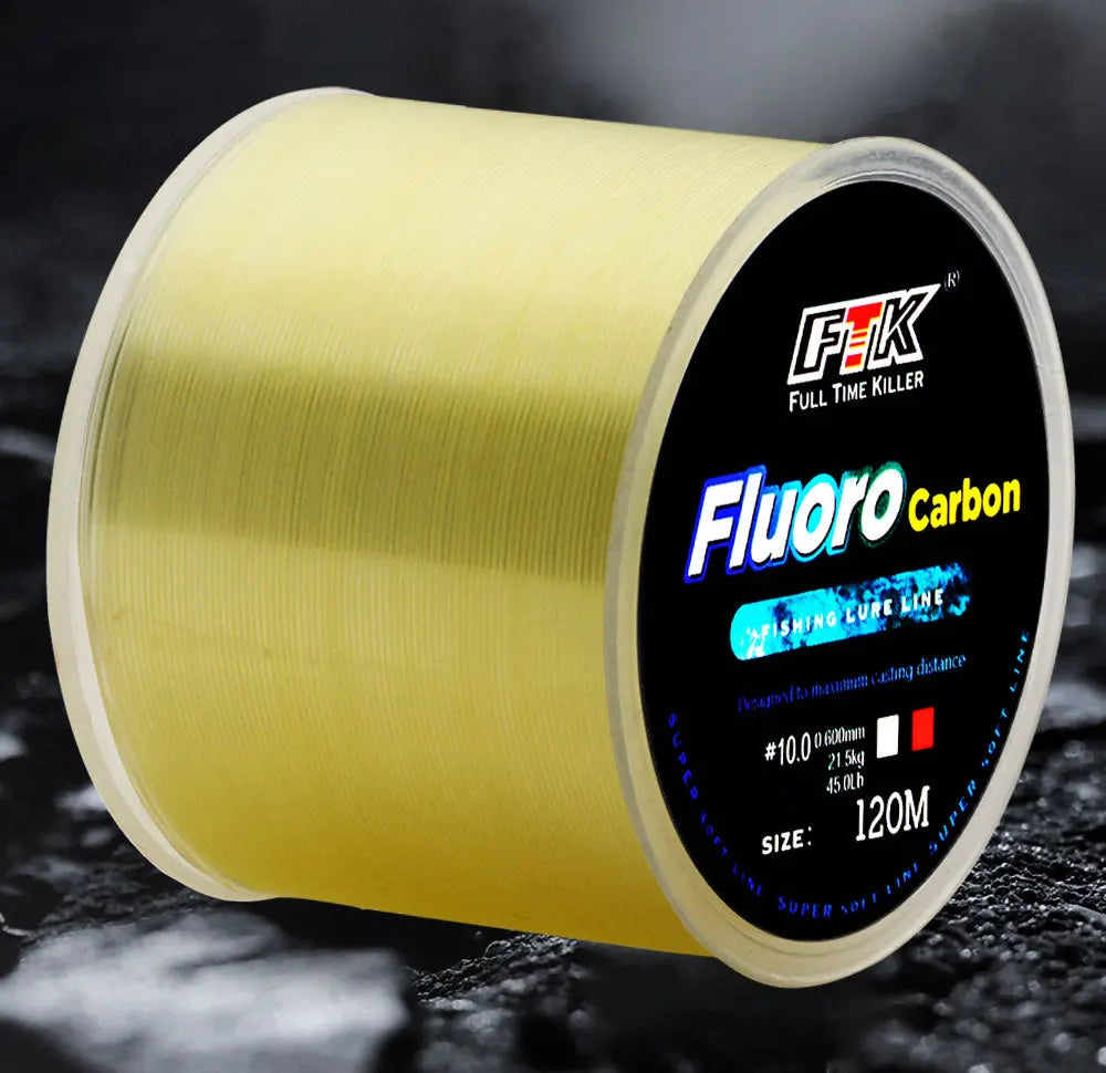 120M fluorocarbon coated fishing line, carbon fiber lead, fishing lure, sinking line, far throw fishing gear