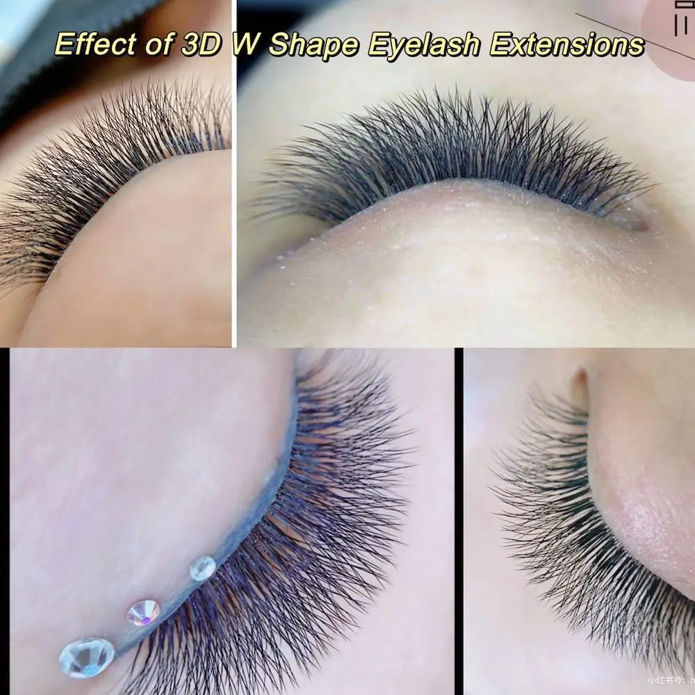 NAGARAKU Automatic Flowering W Shape  Bloom 3D 4D 5D 6D Premade Fans Eyelash Extensions Natural Soft Light Full Dense