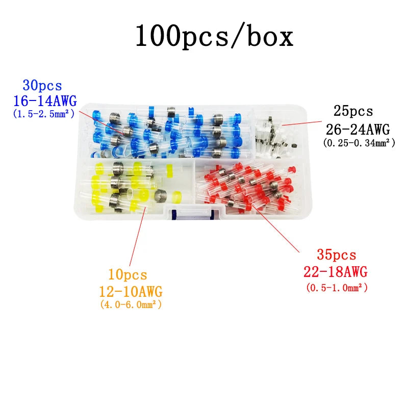 1 Set, Heat Shrink Connectors, Waterproof Insulated Electrical Crimp Wire Connectors, Splice Terminal For Automotive Marine Boat