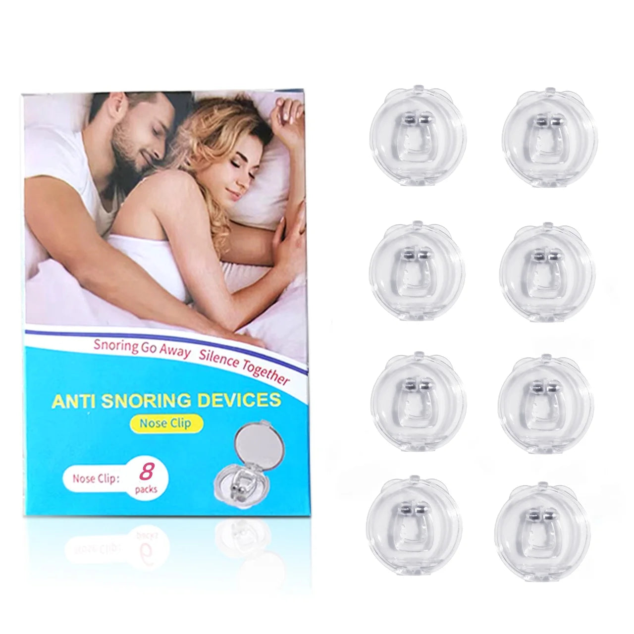 Anti Snore Stop Snoring Nose Clip Silicone Magnetic Sleep Tray Sleeping Aid Apnea Guard Night Device with Case Anti