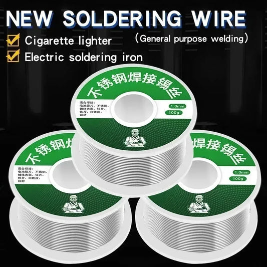 100/20g No Need Solder Powder Soldering Rods Low Temperature Easy Melt Solder Wire Silver Universal Welding Rod Cored Weld Wire