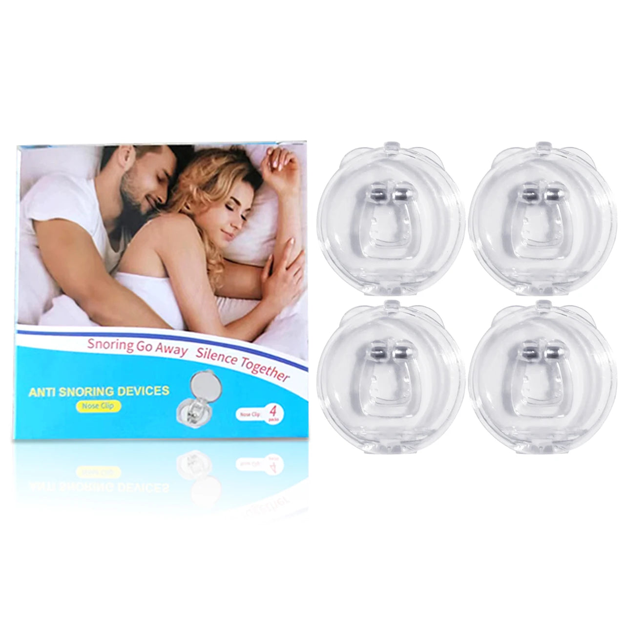 Anti Snore Stop Snoring Nose Clip Silicone Magnetic Sleep Tray Sleeping Aid Apnea Guard Night Device with Case Anti