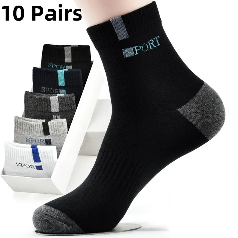 5/10 Pairs Men Bamboo Fiber Autumn Winter Men Socks Breathable Cotton Sports Sock Breathable Deodorant Business Socks Size 37-43