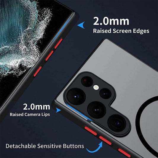 Shockproof Phone Case Magnetic Suction Dropproof Cover Support Wireless Charging For Samsung Galaxy S23 S22 S21 Ultra PLUS S21FE