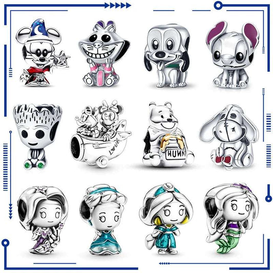 New in Disney Series Charm Beads Fits Pandora Original Charms Bracelet For Women 925 Silver Pendant Bead DIY Jewelry Hot Sale