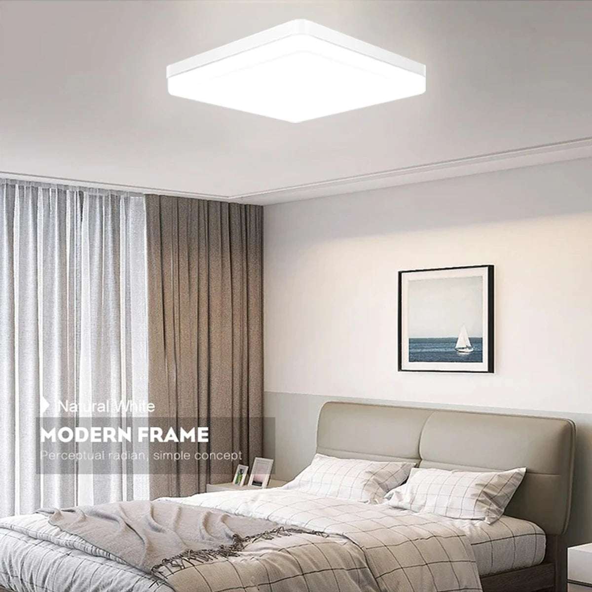 IRALAN Square LED Ceiling Light Bedroom Corridor Toilet Lighting Neutral White Cool White Warm White 48W 36W 24W 18W