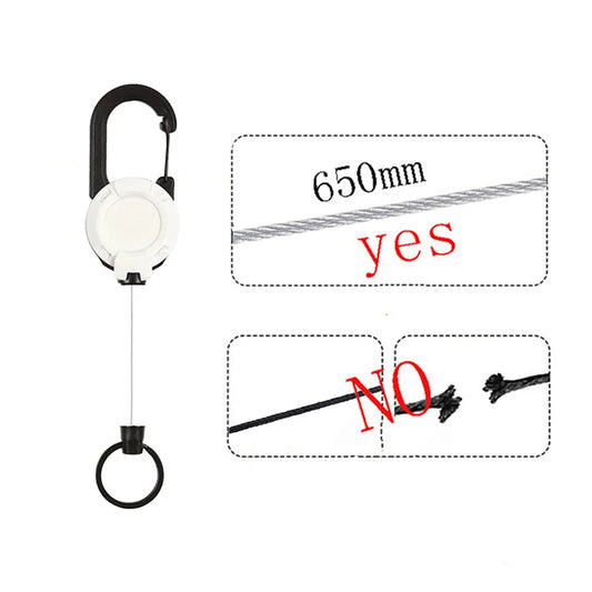 Automatic Retractable Wire Rope Luya Anti-theft Tactical Keychain Telescopic Belt Keyring Outdoor Carabiner Hook Backpack Buckle