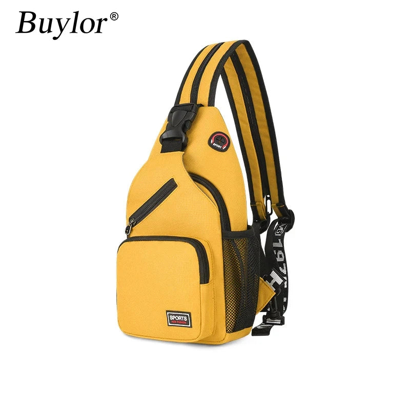 Buylor Shoulder Chest Bag Man Large Capacity Messenger Bag Women Small Backpack Boy Girl Multifunctional Cycling Sports Rucksack