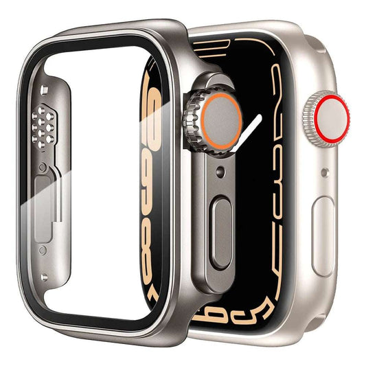 Change To Ultra 49mm Screen Protector for Apple Watch Case 40mm 44mm 45mm 41mm PC Cover+Glass Film iwatch series 8 7 6 5 4 SE