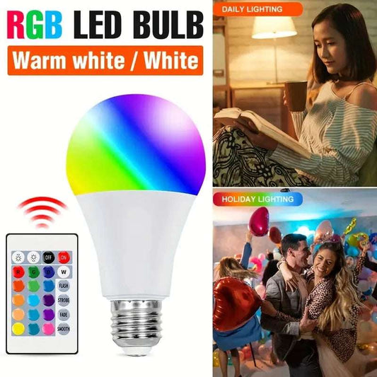 RGB lamp 5W 10W 15W RGBW Color-Changing Bulb LED Bulb Color Bulb With Remote Control E27 16 Color Options 220V Multi-Color Dimma