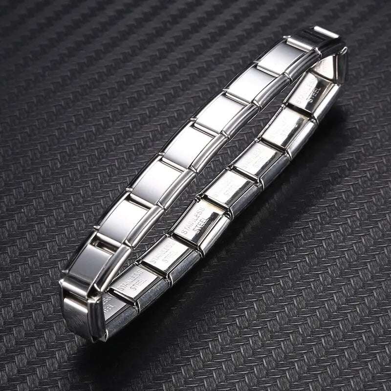 9 mm Wide Stainless Steel Bracelets Simple Trendy Style Daily Wear Silver-Color Charm Bracelet For Women On Party Unisex Style