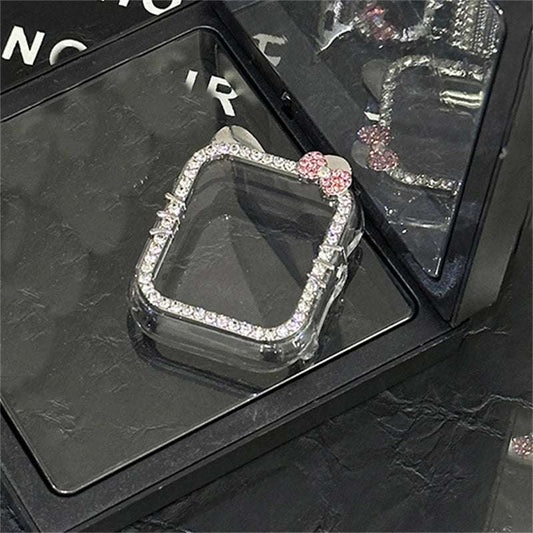 Cute Bowknot 3D Cat Ear Glitter Diamond Apple Watch Case For iWatch Band 49 45 44 42 MM 41 40 38MM Cases SE 9 Protective Cover