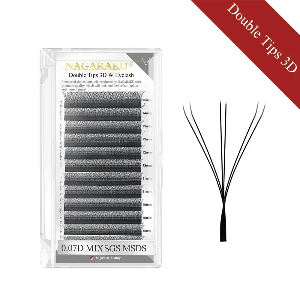 NAGARAKU Automatic Flowering W Shape  Bloom 3D 4D 5D 6D Premade Fans Eyelash Extensions Natural Soft Light Full Dense