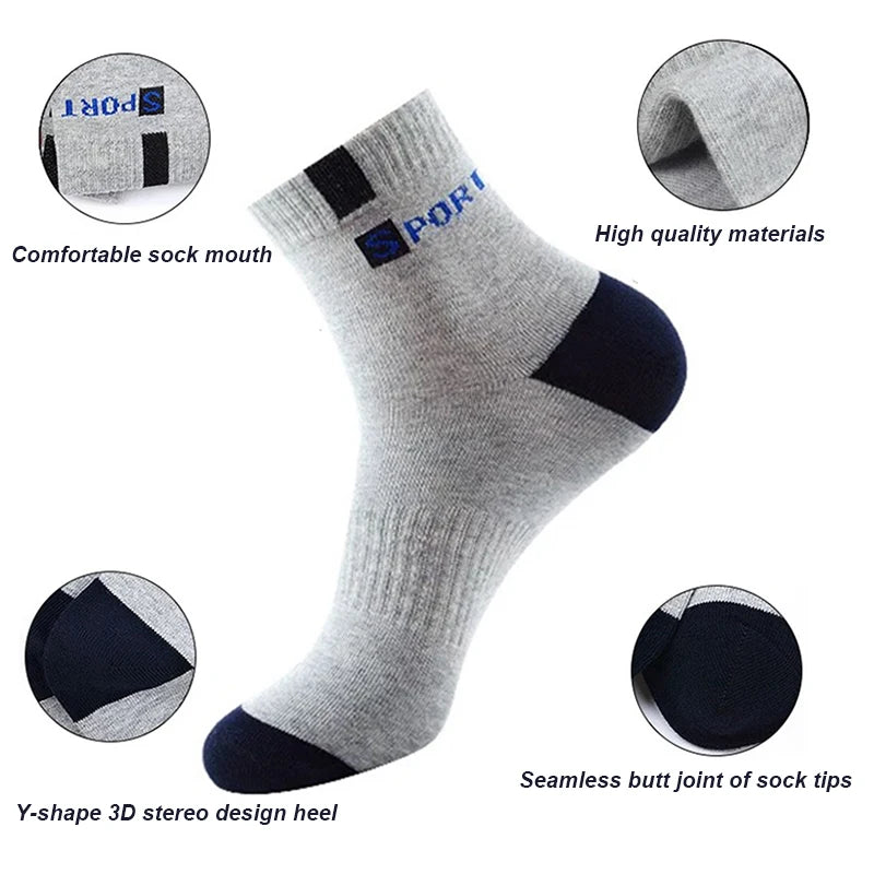 5/10 Pairs Men Bamboo Fiber Autumn Winter Men Socks Breathable Cotton Sports Sock Breathable Deodorant Business Socks Size 37-43