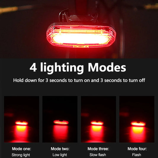 Bicycle Taillight MTB Red Bike Rear Light USB Rechargeable LED Cycling Bike Warning Light Mountain Bicycle Lamp