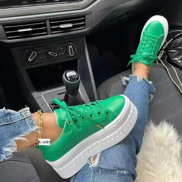 Platform White Shoes Woman Sneakers Fashion Ladies Trainers Baskets Femme Casual Chunky Sneakers Woman Big Size 43