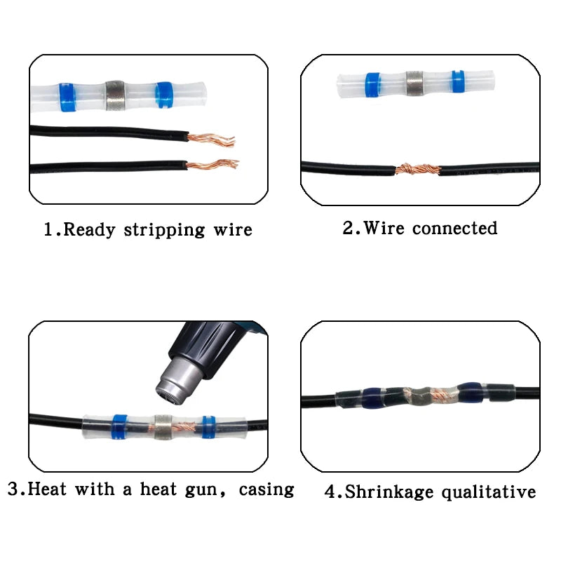 1 Set, Heat Shrink Connectors, Waterproof Insulated Electrical Crimp Wire Connectors, Splice Terminal For Automotive Marine Boat