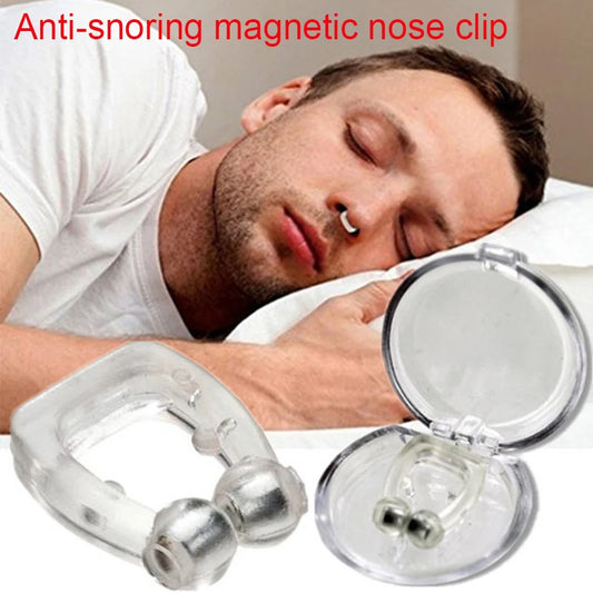 Anti Snore Stop Snoring Nose Clip Silicone Magnetic Sleep Tray Sleeping Aid Apnea Guard Night Device with Case Anti