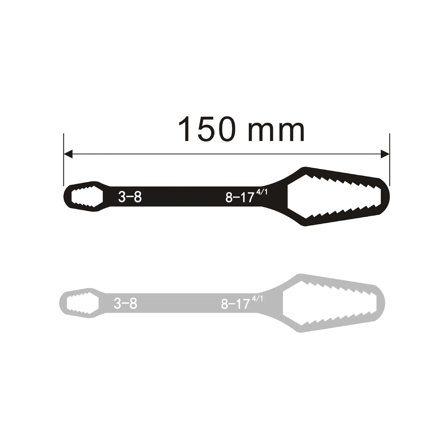 3-17mm Universal Torx Wrench Self-tightening Adjustable Glasses Wrench Board Double-head Torx Spanner Hand Tools for Factory