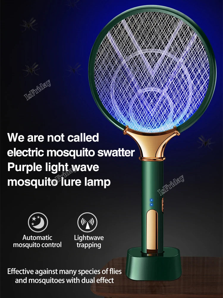 1200mAh Electric Mosquito Swatter LED Rechargeable Anti Fly Bug Zapper Killer Trap Insect Racket Pest Control Product