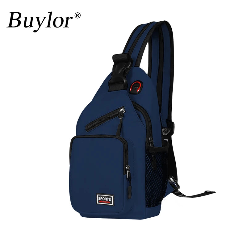 Buylor Shoulder Chest Bag Man Large Capacity Messenger Bag Women Small Backpack Boy Girl Multifunctional Cycling Sports Rucksack