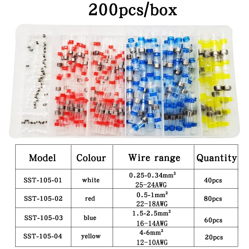 1 Set, Heat Shrink Connectors, Waterproof Insulated Electrical Crimp Wire Connectors, Splice Terminal For Automotive Marine Boat