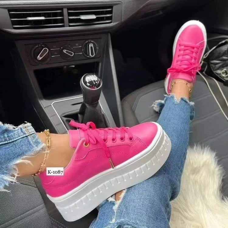 Platform White Shoes Woman Sneakers Fashion Ladies Trainers Baskets Femme Casual Chunky Sneakers Woman Big Size 43