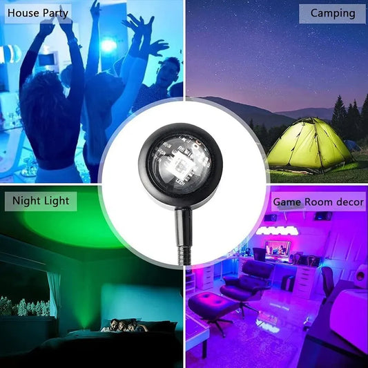 RGB Sunset Lamp Projection Led Night Light Sunset Projection Lamp For Photography Selfie Party Home Living Room Bedroom Decor