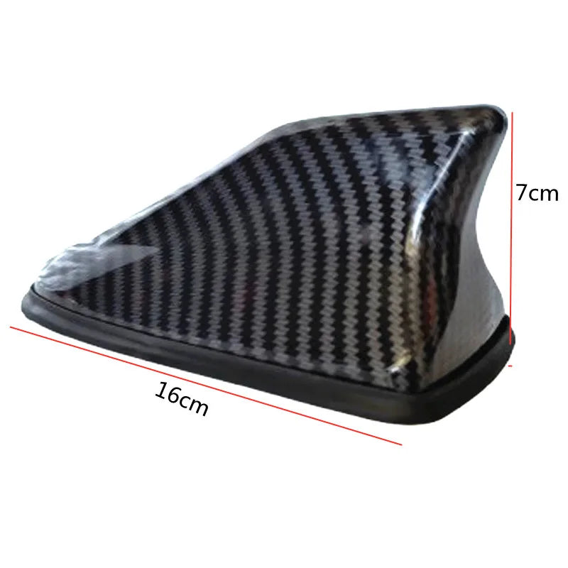 Universal Carbon Fiber Look Car Roof Top Mount Shark Fin Aerial Antenna Toppers Auto Radio AM FM Antenna Signal Amplifier Aerial