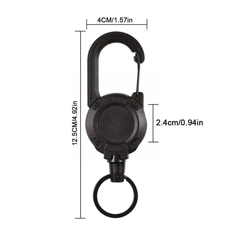 Automatic Retractable Wire Rope Luya Anti-theft Tactical Keychain Telescopic Belt Keyring Outdoor Carabiner Hook Backpack Buckle